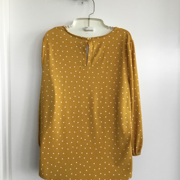 Andrianna Papell Long Sleeved Blouse Yellow Size Medium Like New $26 - Picture 7 of 9